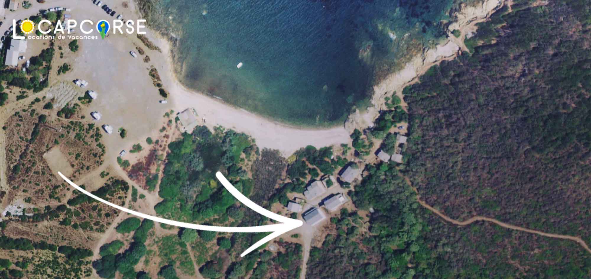 Satellite view of the holiday rental at Tollare for 4 people