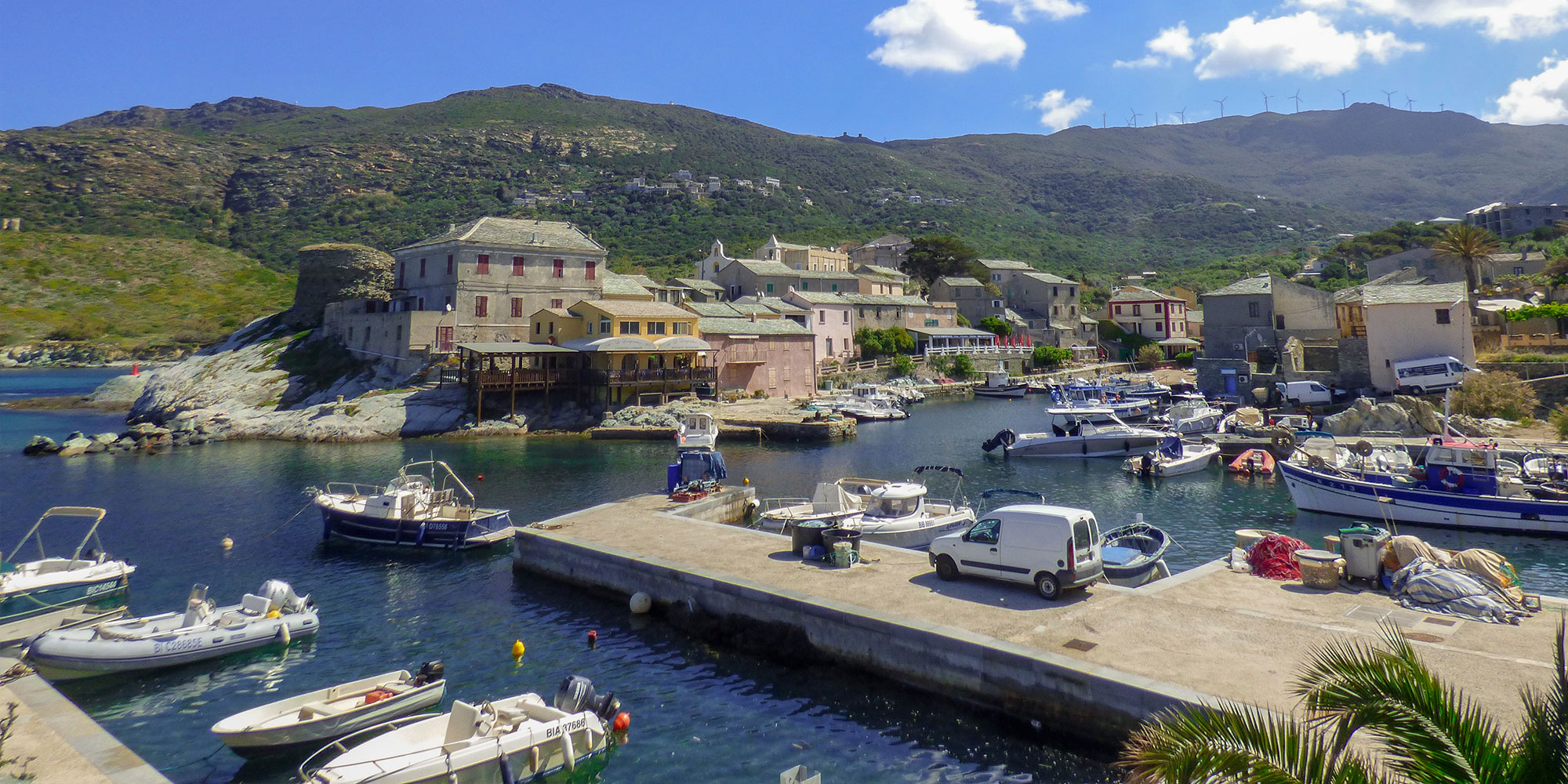 View of the bay & the port of Centuri - Renowned for its lobsters near Cap Corse (Corsica)